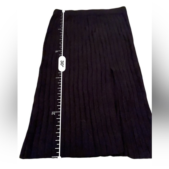 Aerie Black Soft Ribbed Front Slit Pull-On Maxi Skirt Sz S NEW - Picture 7 of 7